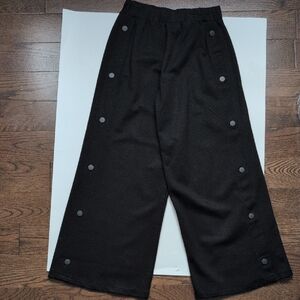 New With Tags Zara Kids Black Wide-Leg Pants with Button Accents